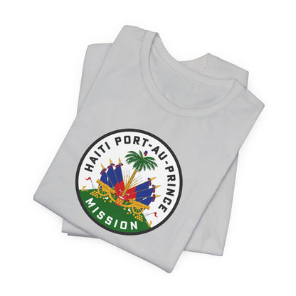 Haiti Port-au-Prince Mission Flag Logo (White Border) T-shirt - Latter-Day Saint LDS Missionary Gift - Book of Mormon