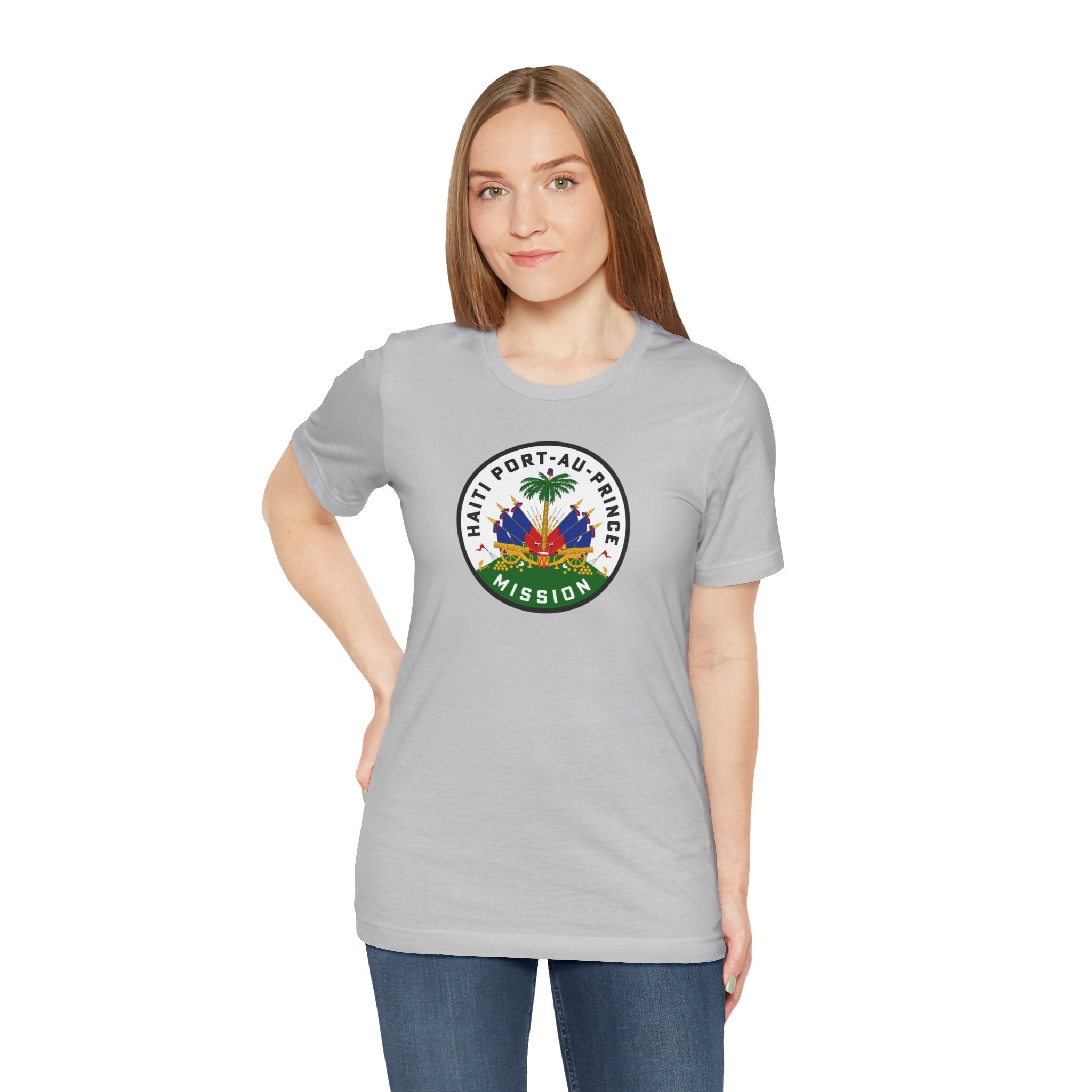 Haiti Port-au-Prince Mission Flag Logo (White Border) T-shirt - Latter-Day Saint LDS Missionary Gift - Book of Mormon