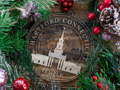 Hartford Connecticut Temple Christmas Ornament - Latter-Day Saint LDS Missionary Gift - Book of Mormon