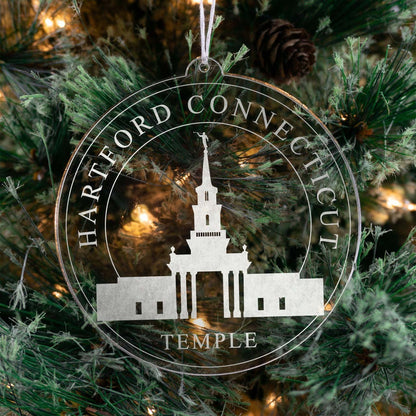 Hartford Connecticut Temple Christmas Ornament - Latter-Day Saint LDS Missionary Gift - Book of Mormon