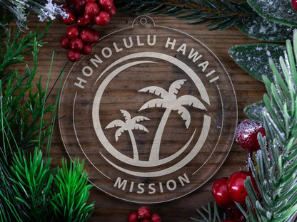 Hawaii Honolulu Mission Christmas Ornament - Latter-Day Saint LDS Missionary Gift - Book of Mormon