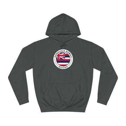 Hawaii Honolulu Mission State Flag Logo (White Border) College Hoodie