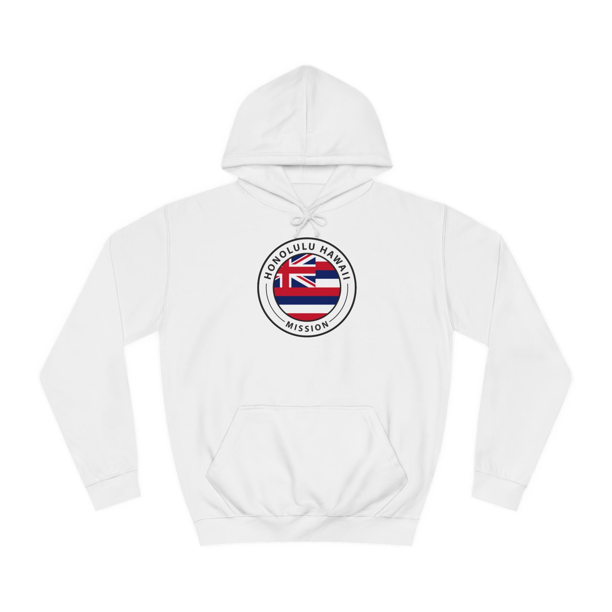 Hawaii Honolulu Mission State Flag Logo (White Border) College Hoodie