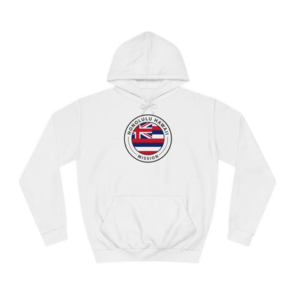 Hawaii Honolulu Mission State Flag Logo (White Border) College Hoodie