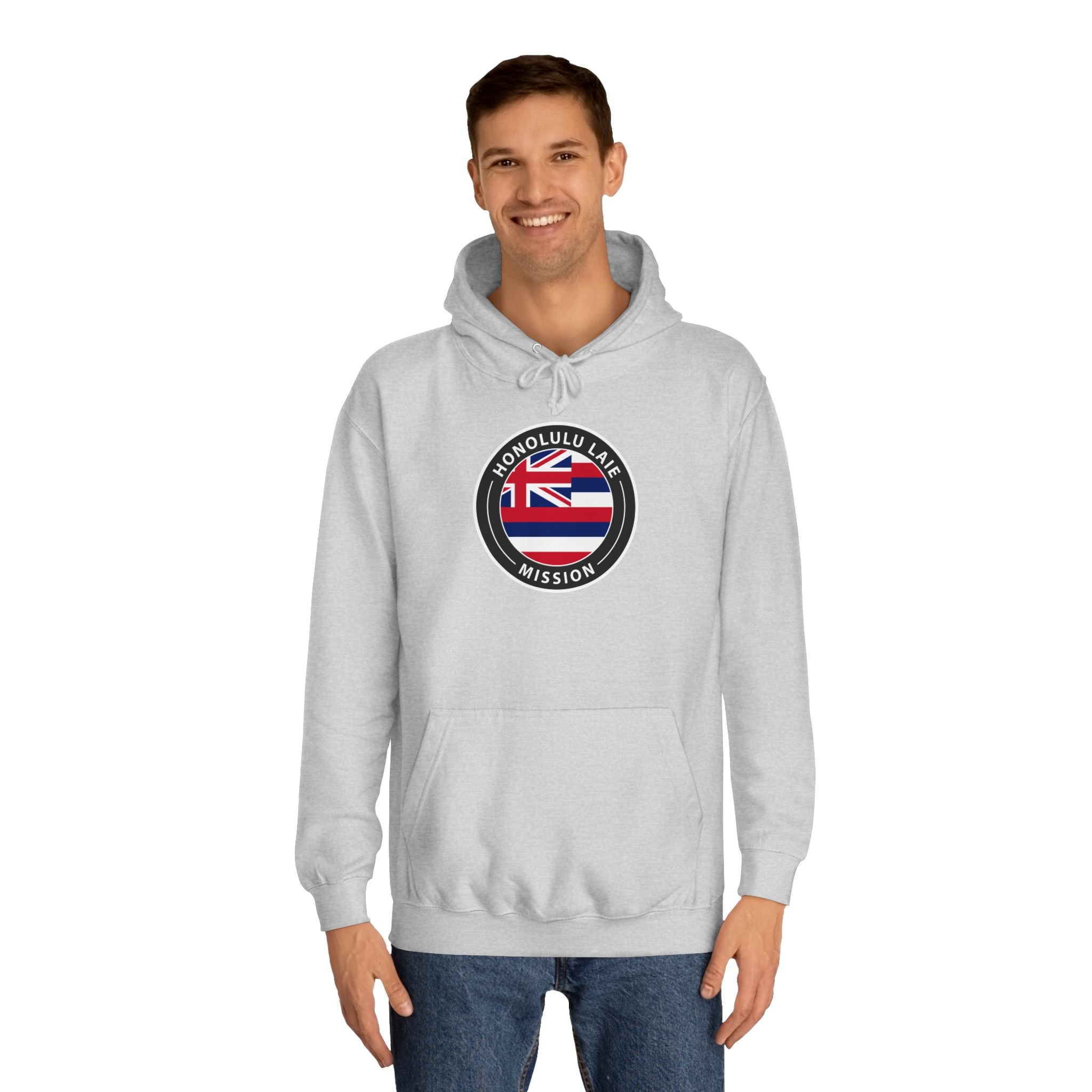 Hawaii Laie Mission State Flag Logo (Black Border) College Hoodie