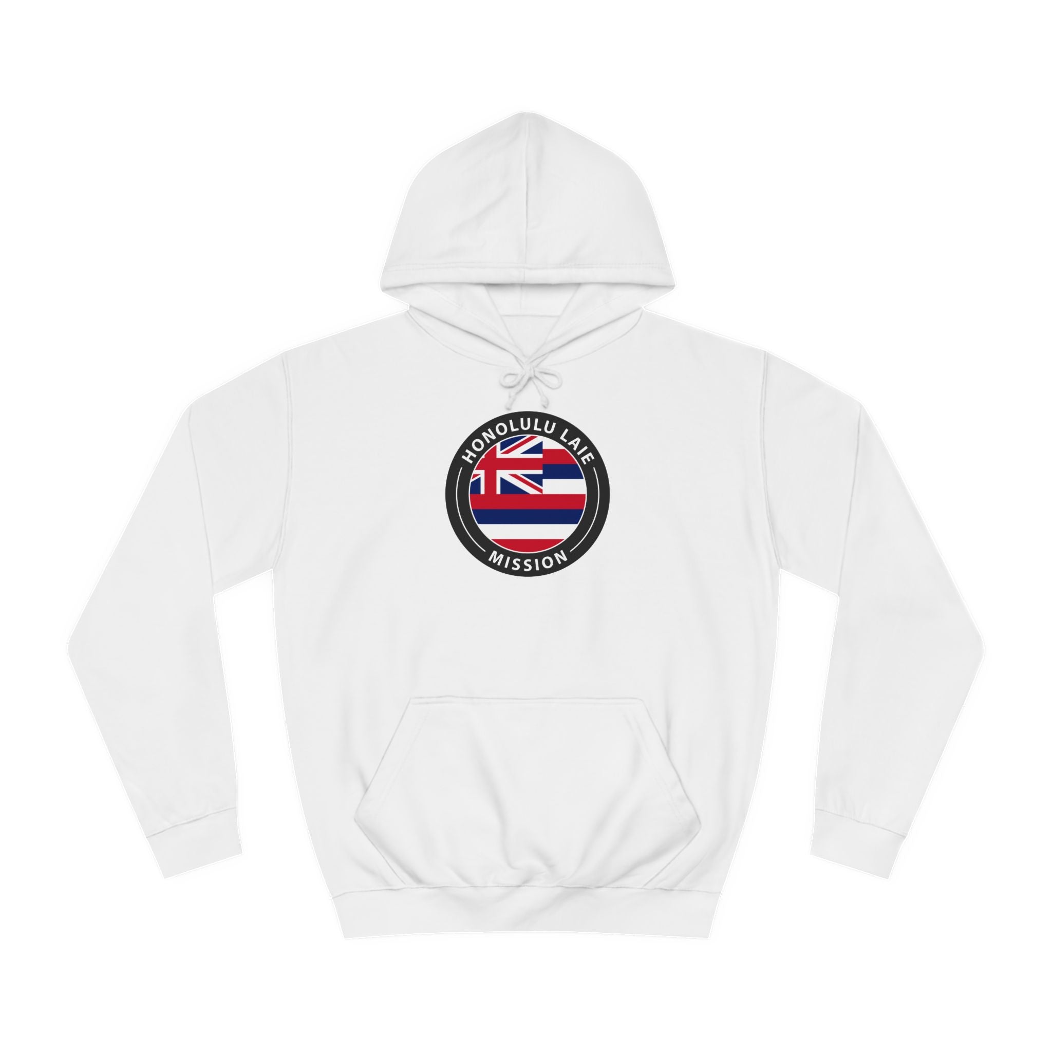 Hawaii Laie Mission State Flag Logo (Black Border) College Hoodie