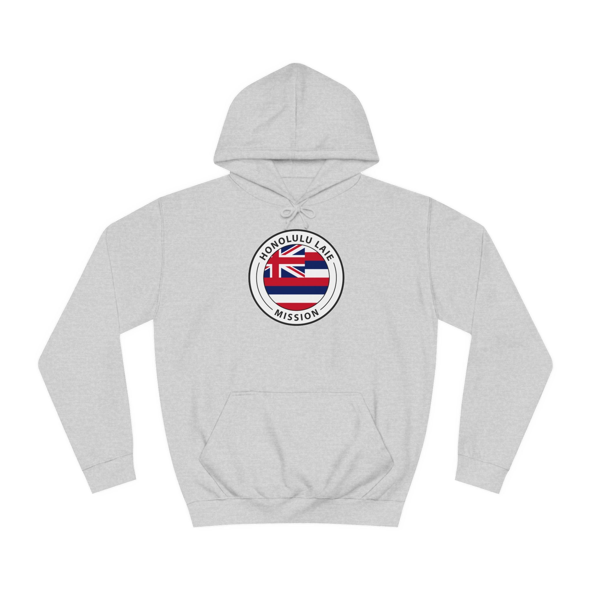 Hawaii Laie Mission State Flag Logo (White Border) College Hoodie