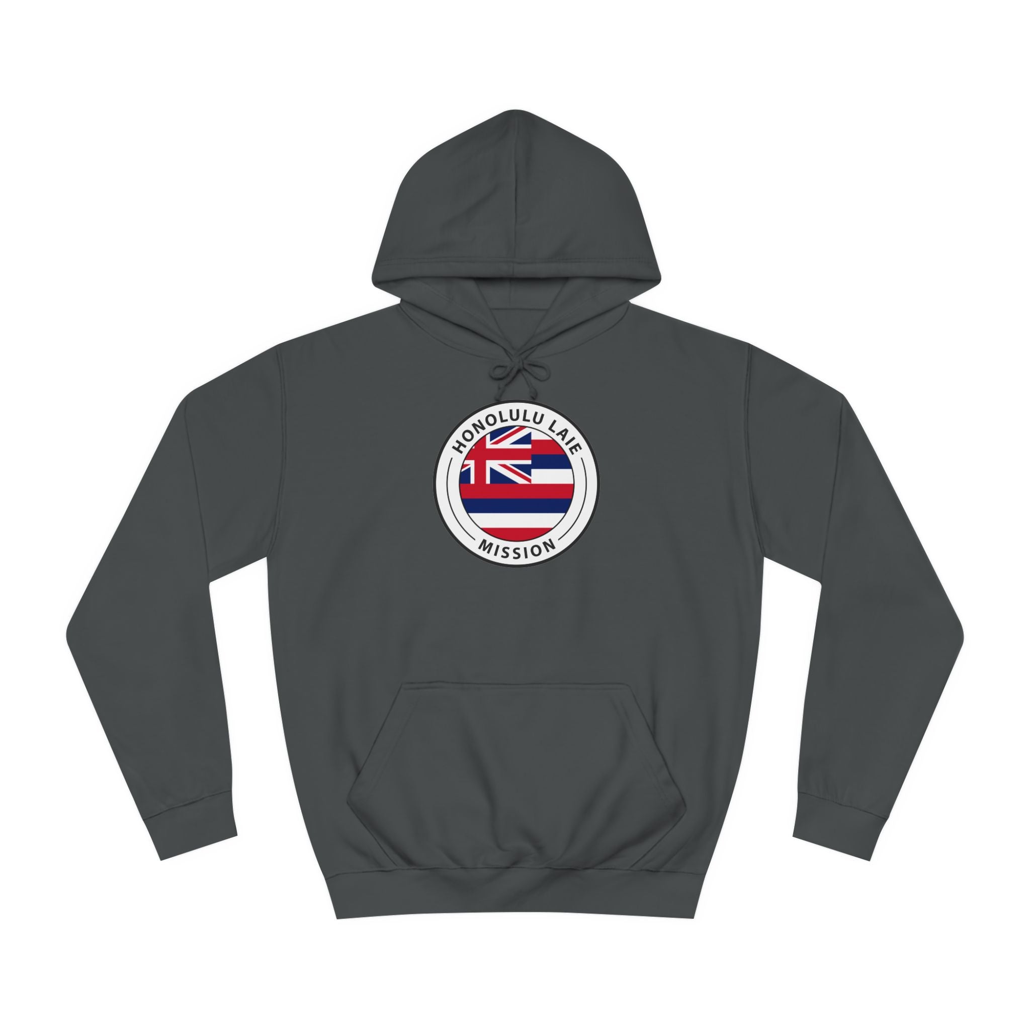 Hawaii Laie Mission State Flag Logo (White Border) College Hoodie