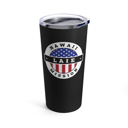 Hawaii Laie Mission USA Flag Logo Tumbler 20oz Black - Latter-Day Saint LDS Missionary Gift - Book of Mormon