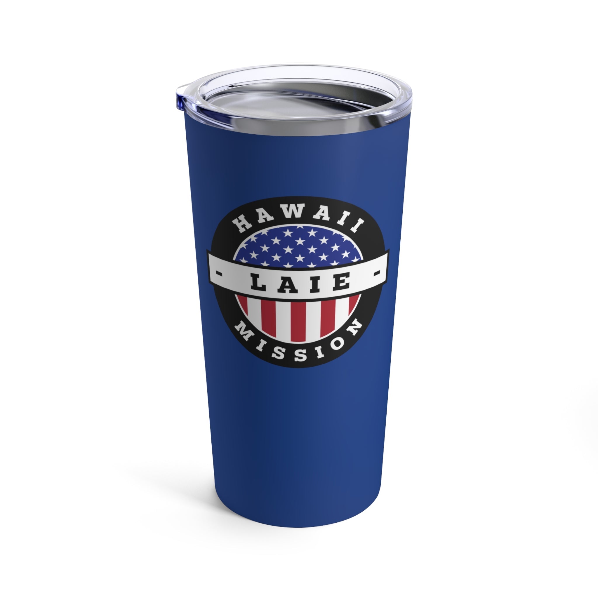 Hawaii Laie Mission USA Flag Logo Tumbler 20oz Blue - Latter-Day Saint LDS Missionary Gift - Book of Mormon