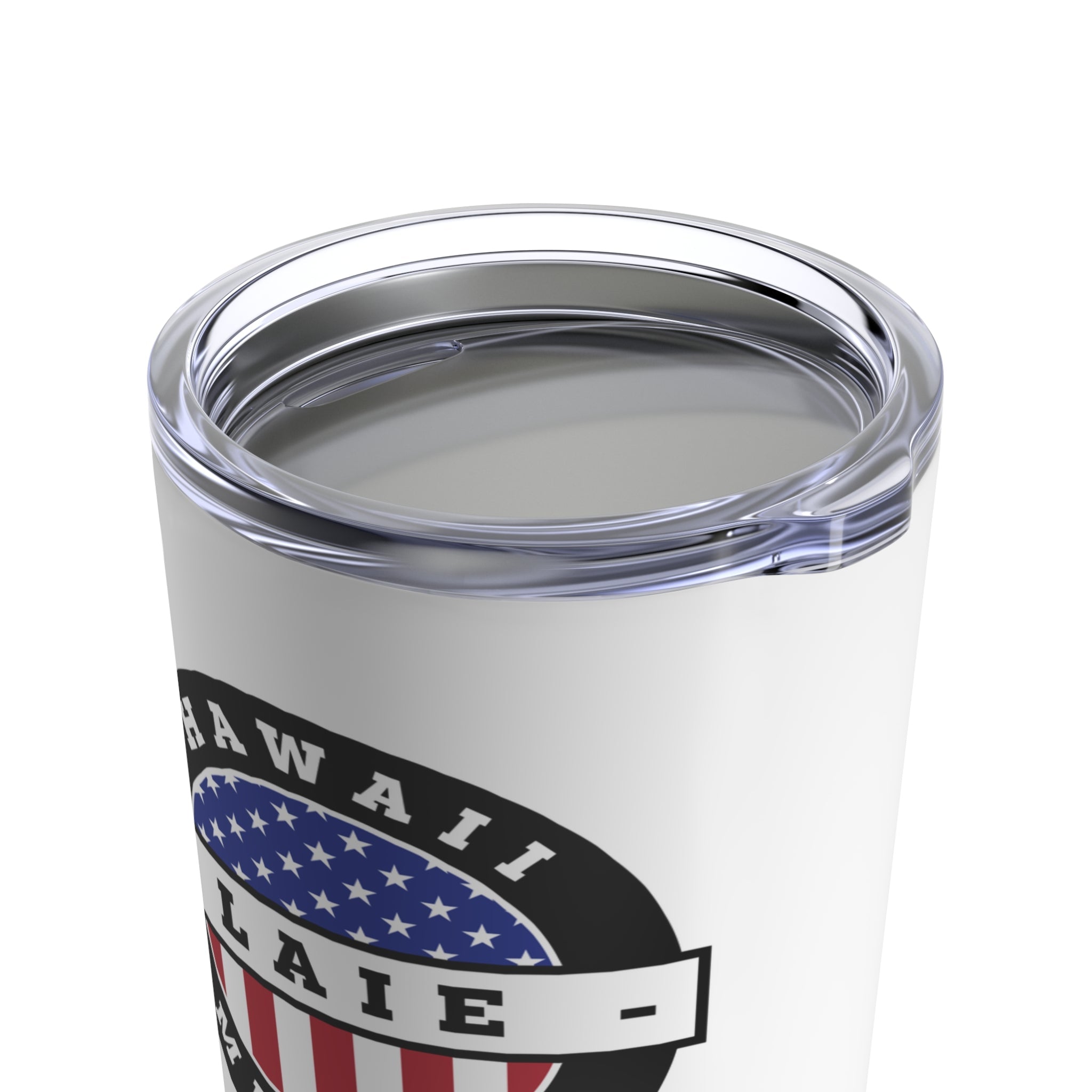 Hawaii Laie Mission USA Flag Logo Tumbler 20oz White - Latter-Day Saint LDS Missionary Gift - Book of Mormon