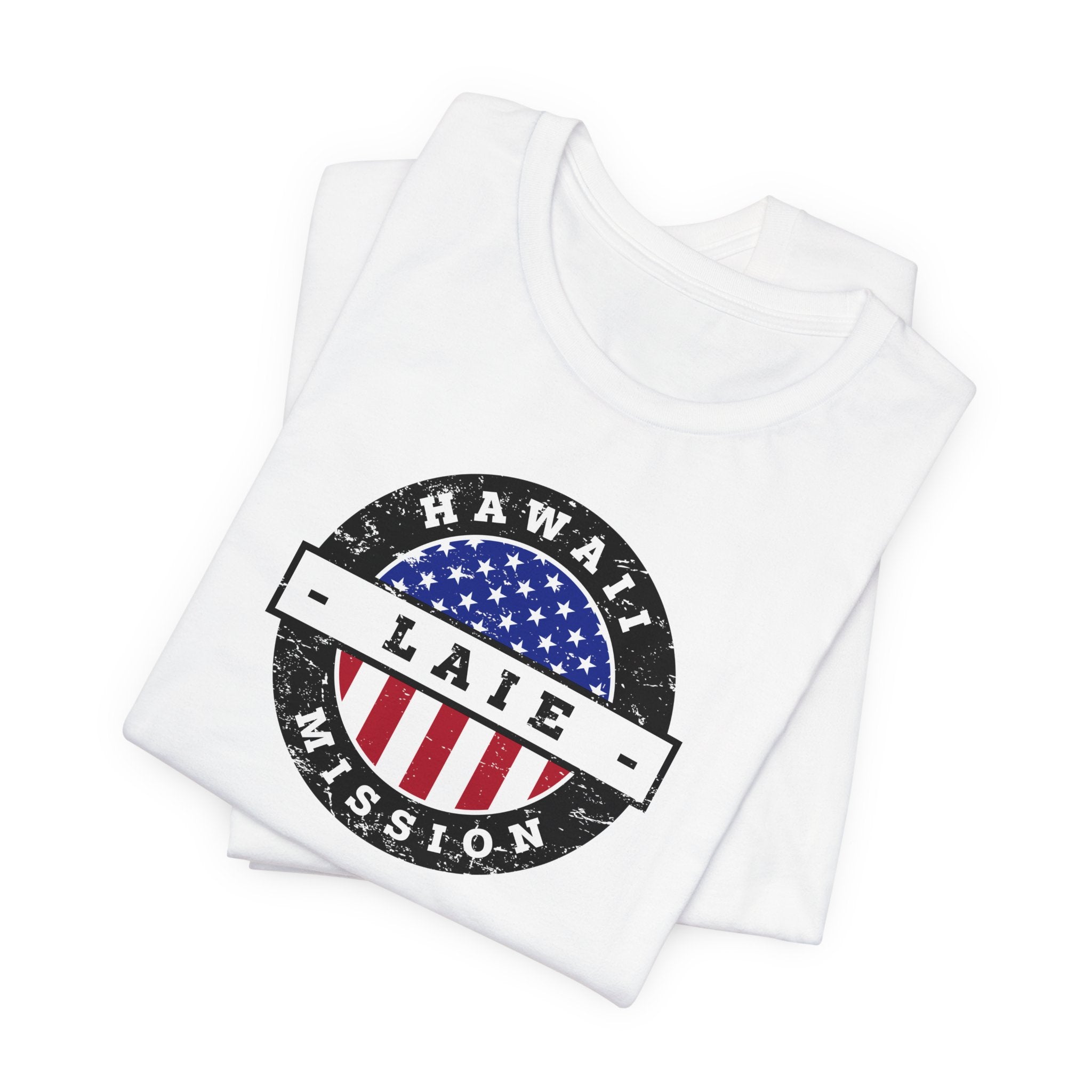 Hawaii Laie Mission Vintage Circular USA Flag T-Shirt - Latter-Day Saint LDS Missionary Gift - Book of Mormon