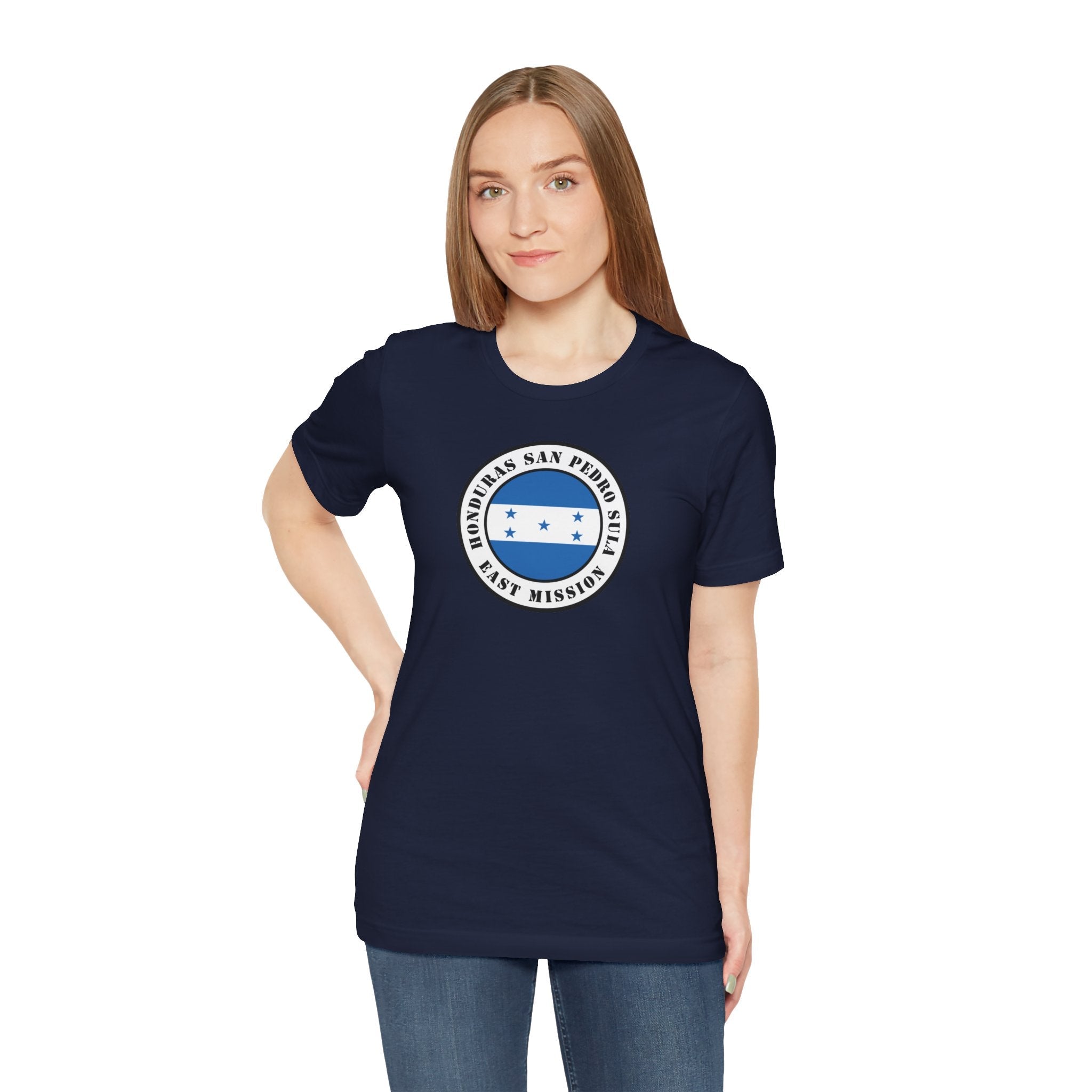 Honduras San Pedro Sula East Mission Flag Logo (White Border) T-shirt - Latter-Day Saint LDS Missionary Gift - Book of Mormon