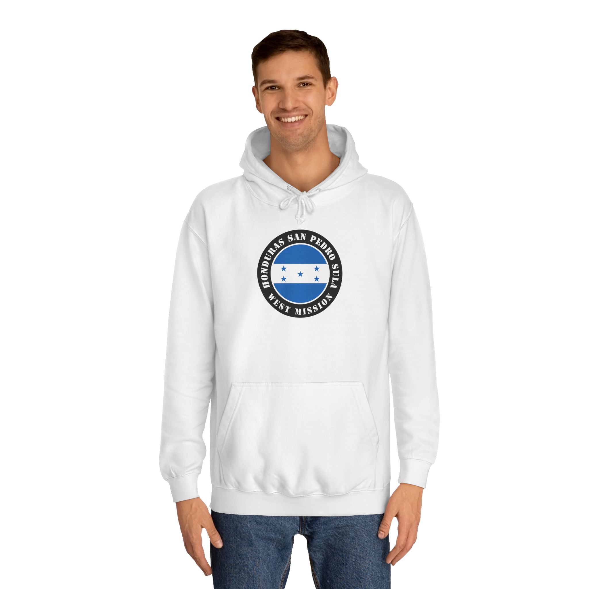 Honduras San Pedro Sula West Mission Flag Logo (Black Border) College Hoodie