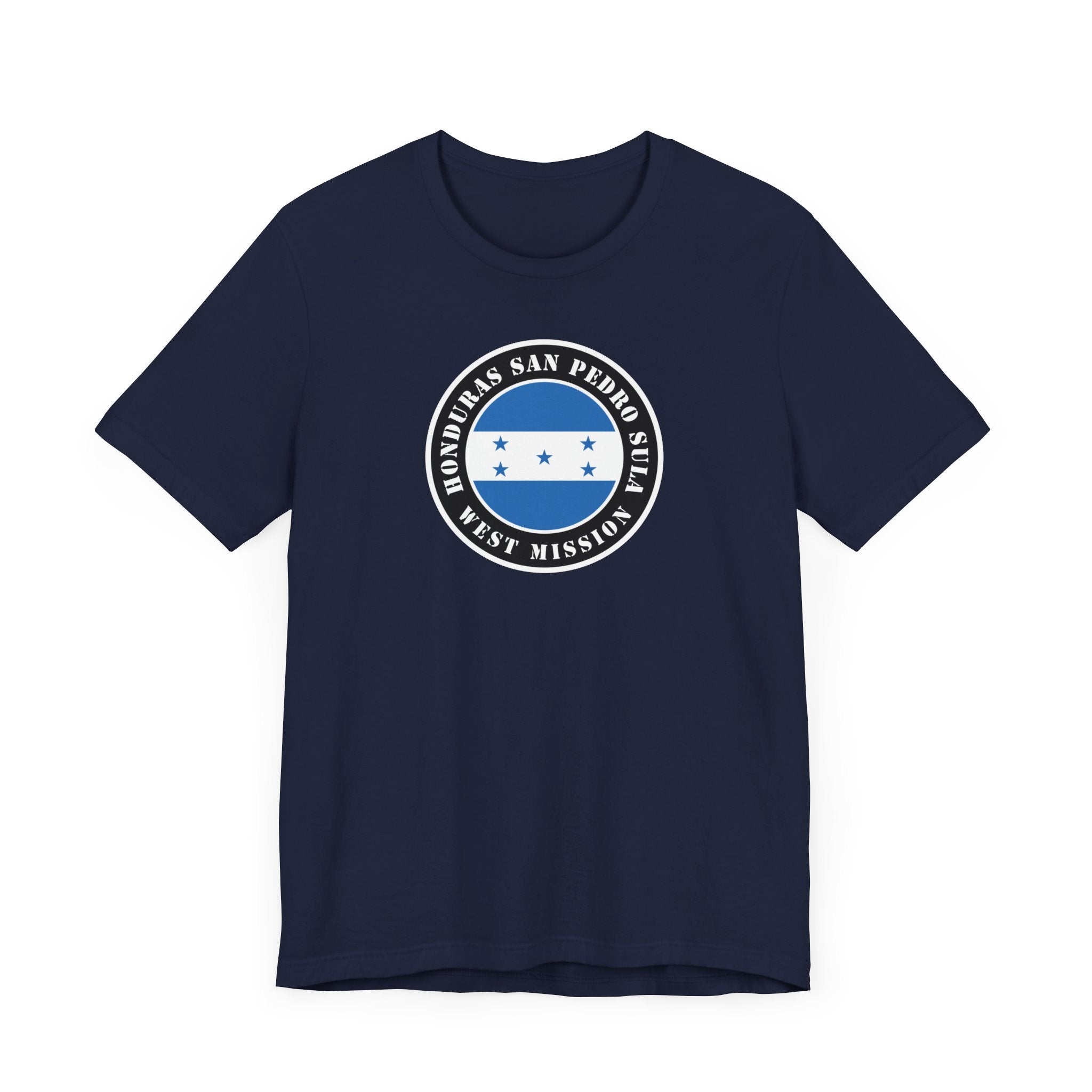 Honduras San Pedro Sula West Mission Flag Logo (Black Border) T-shirt - Latter-Day Saint LDS Missionary Gift - Book of Mormon