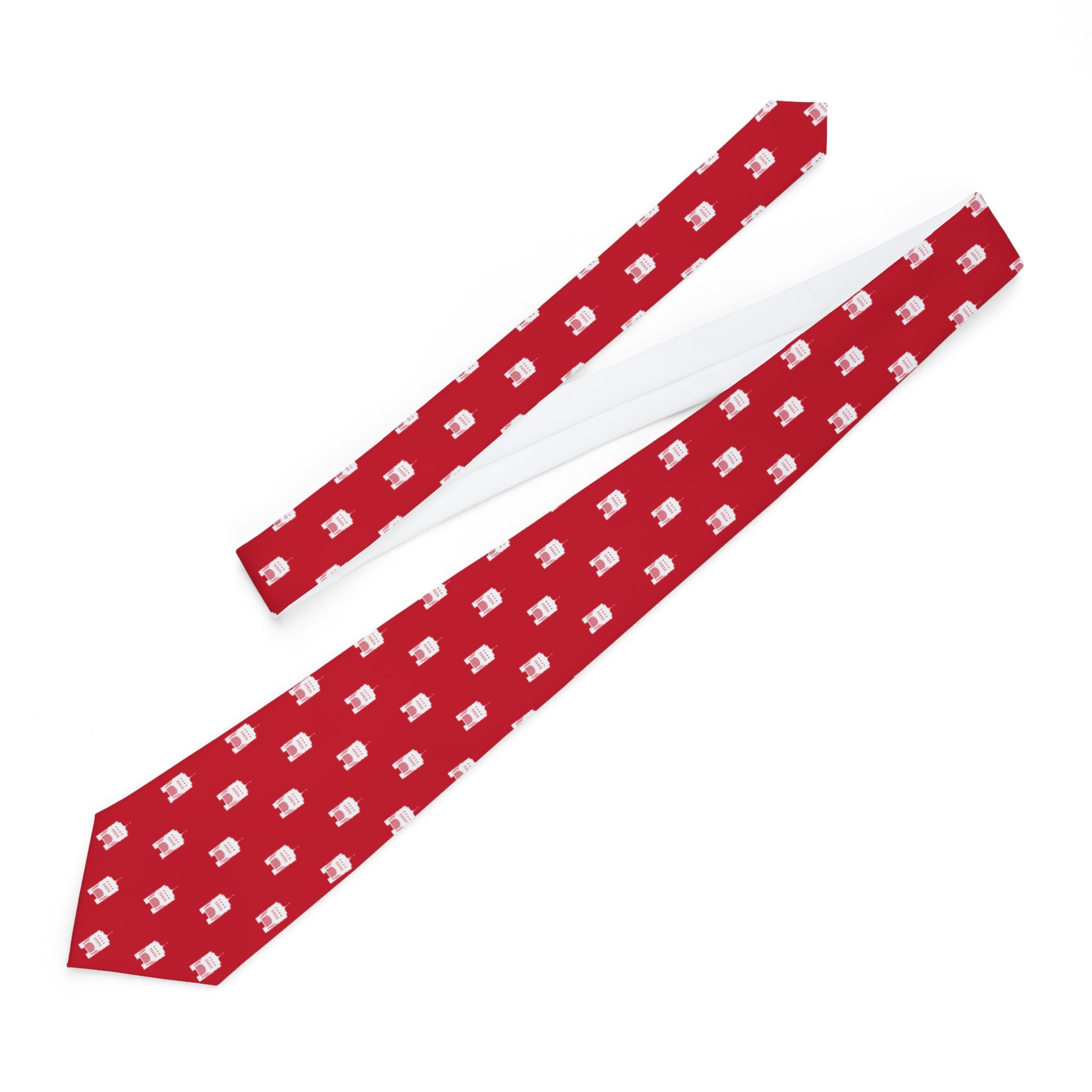 Hong Kong China Temple Patterned Neck Tie for Elders (Red) - Mission Wishlist - LDS Missionary Gift Store