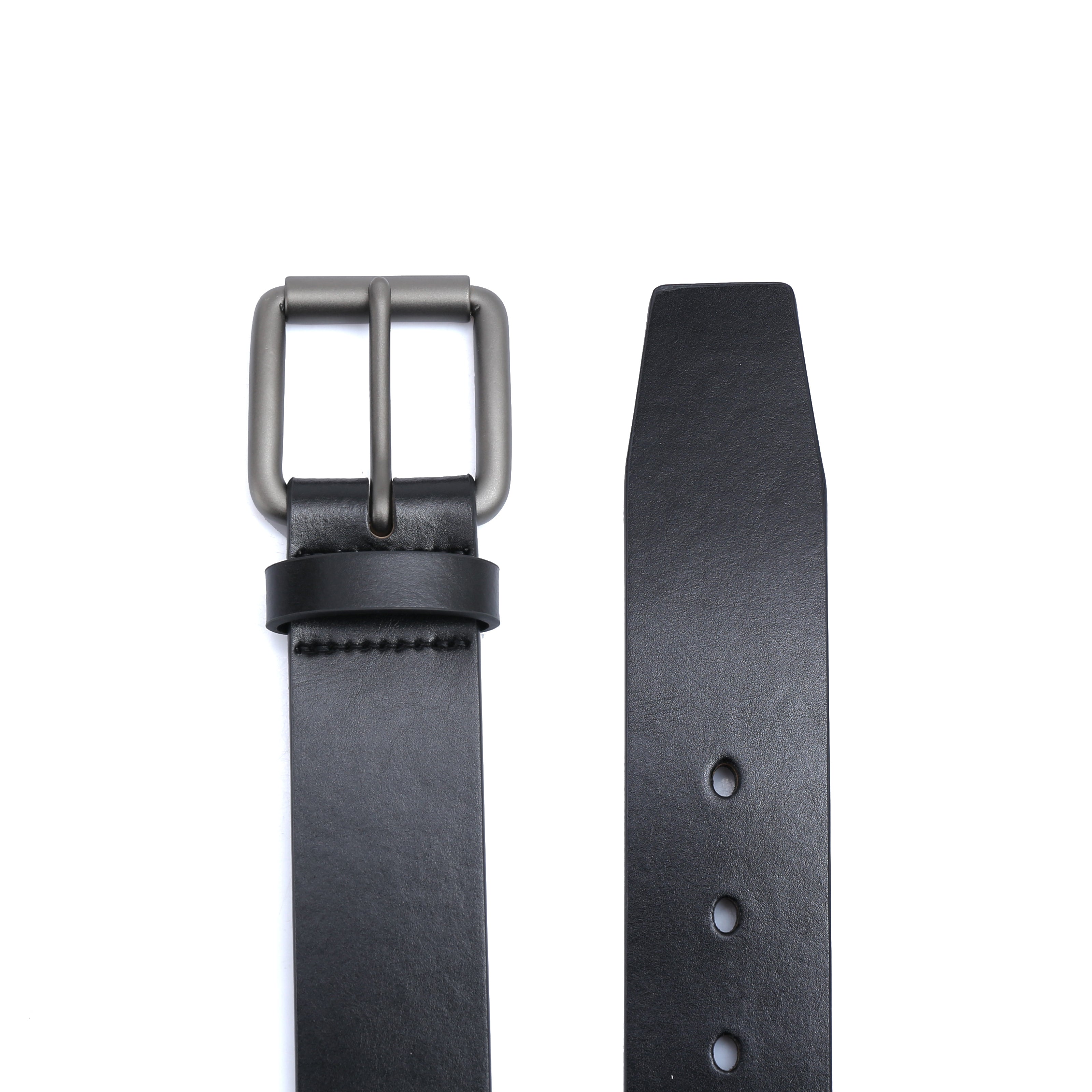 Casual belt w/ Roller buckle in Gunmetal