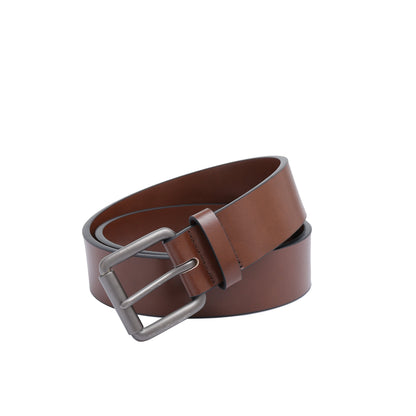 Casual belt w/ Roller buckle in Gunmetal