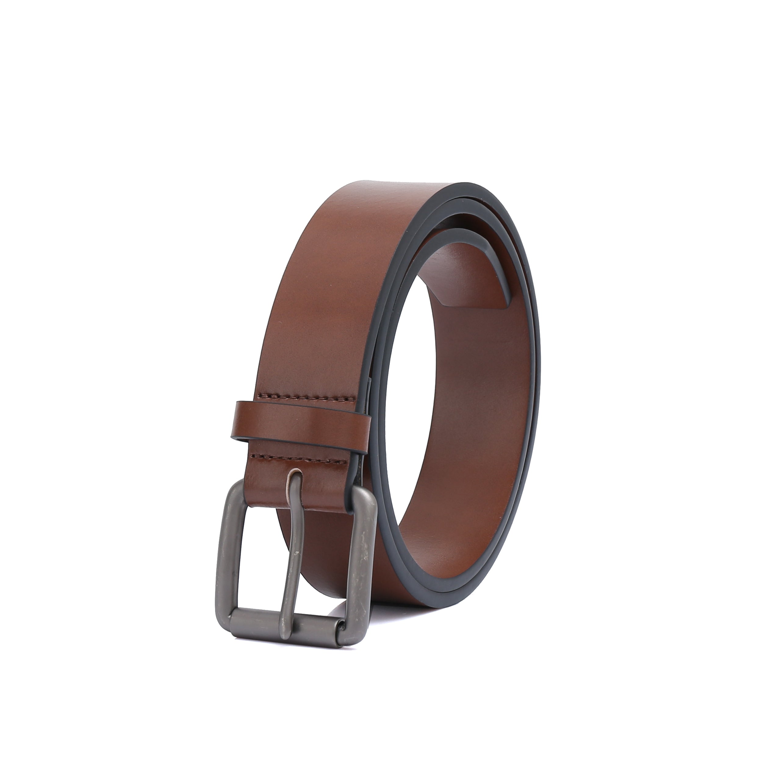 Casual belt w/ Roller buckle in Gunmetal