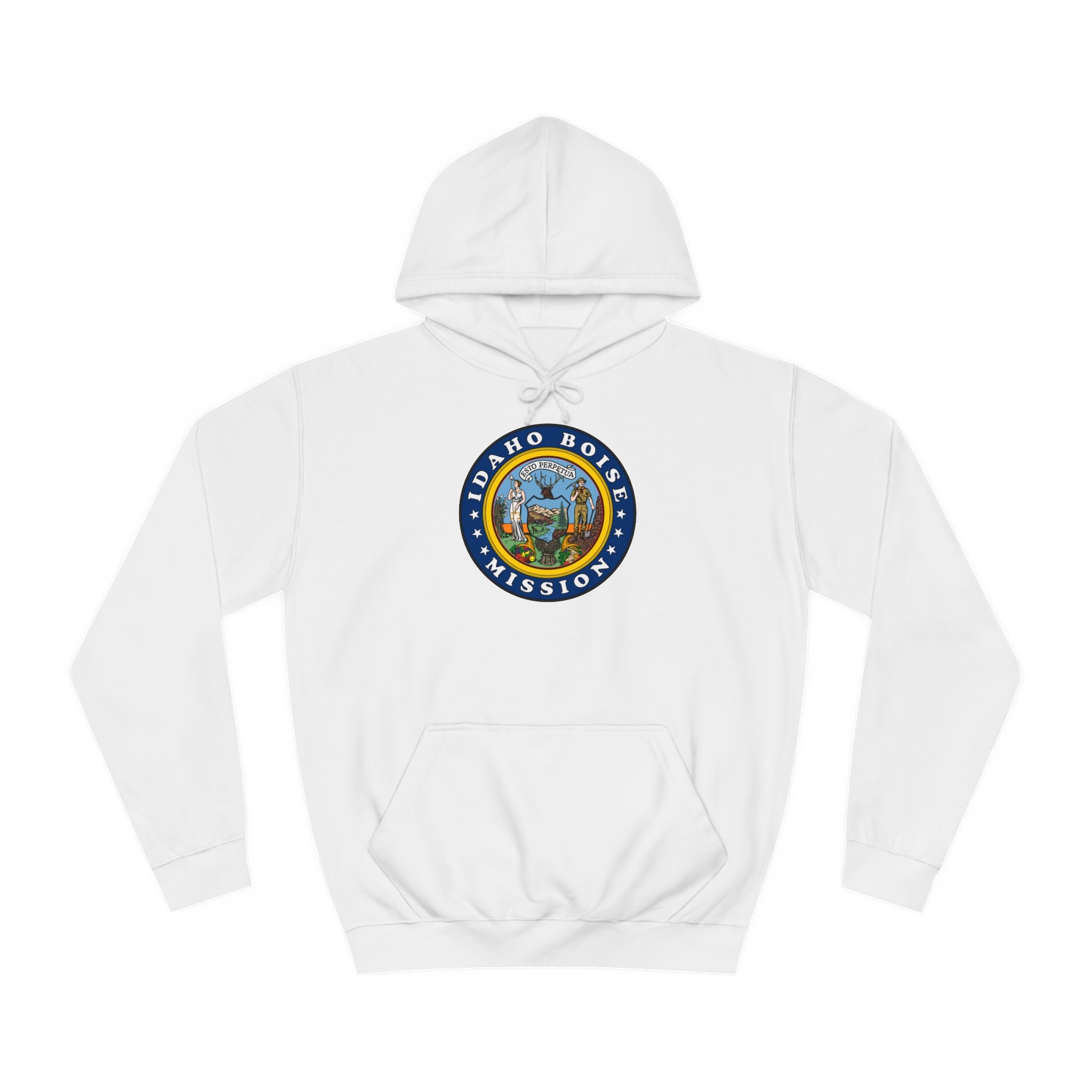 Idaho Boise Mission State Flag Logo (Black Border) College Hoodie