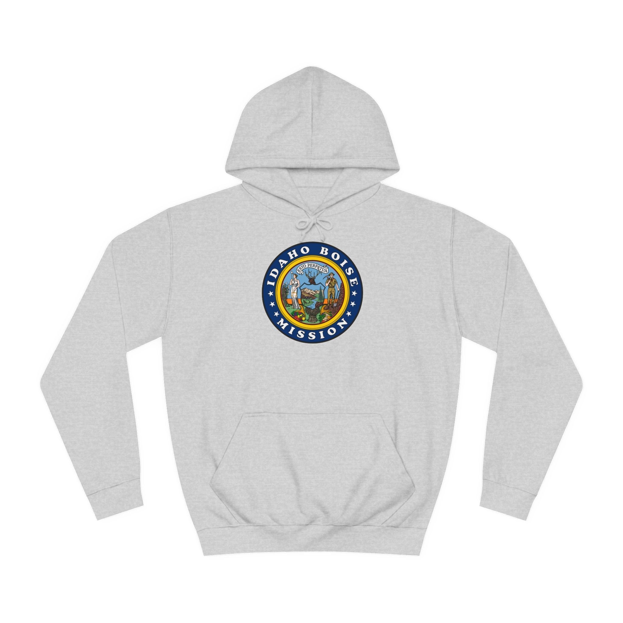 Idaho Boise Mission State Flag Logo (Black Border) College Hoodie