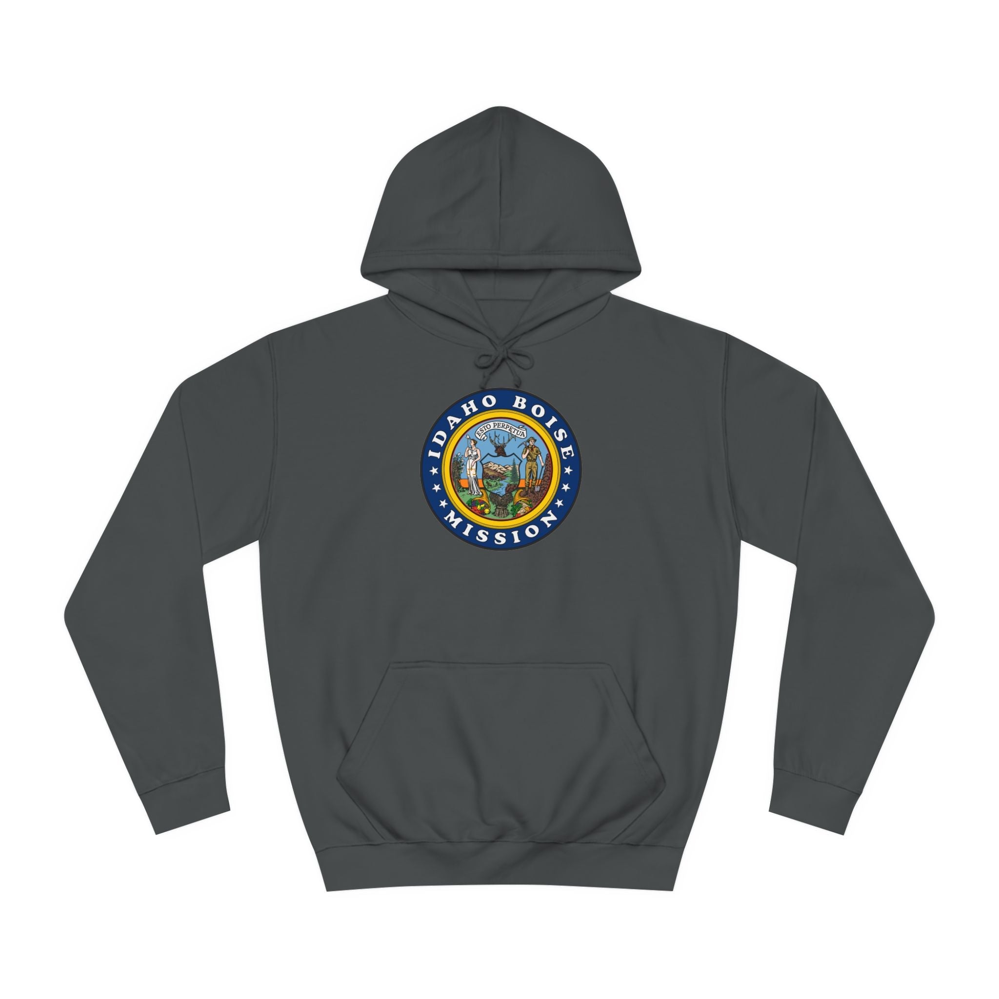 Idaho Boise Mission State Flag Logo (Black Border) College Hoodie