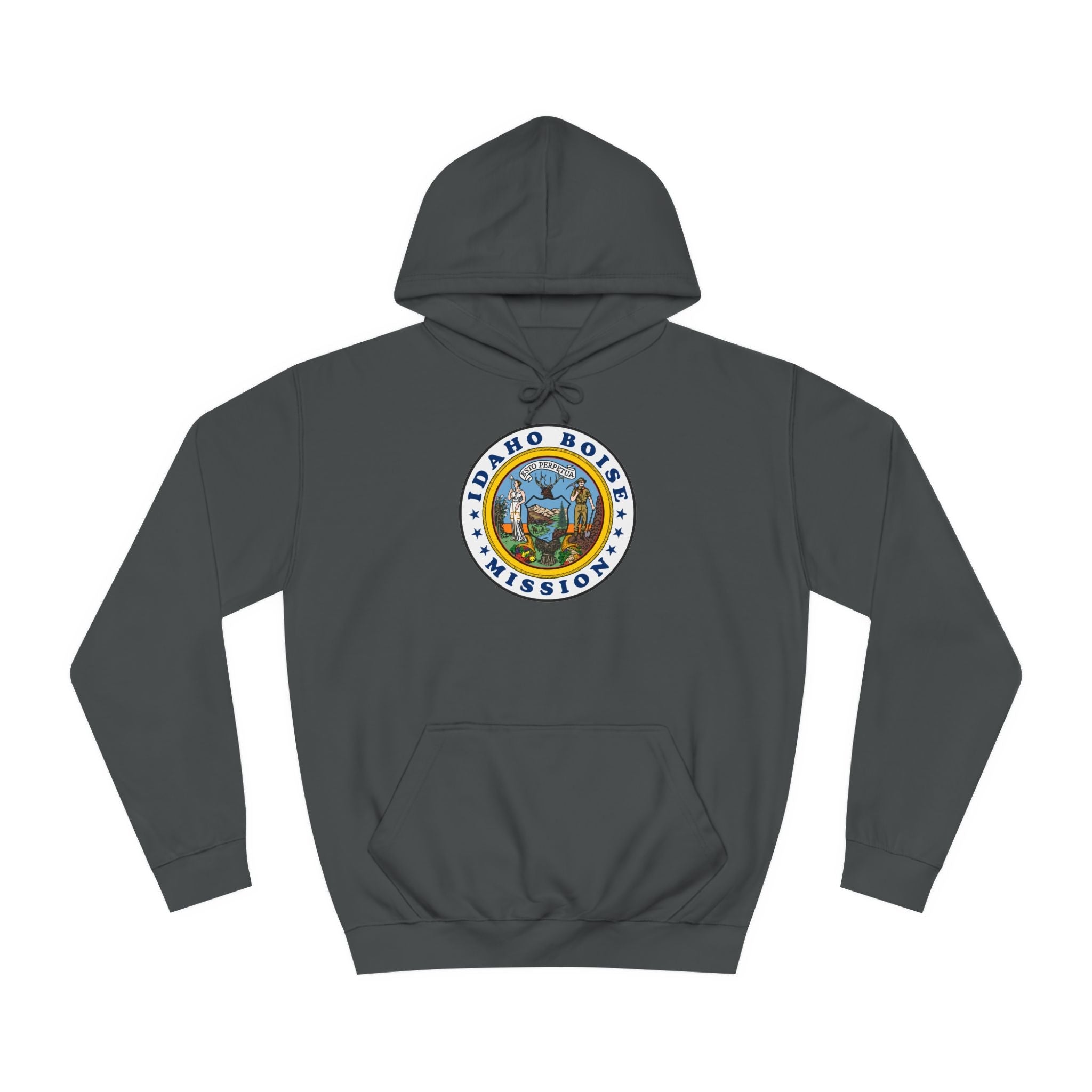 Idaho Boise Mission State Flag Logo (White Border) College Hoodie