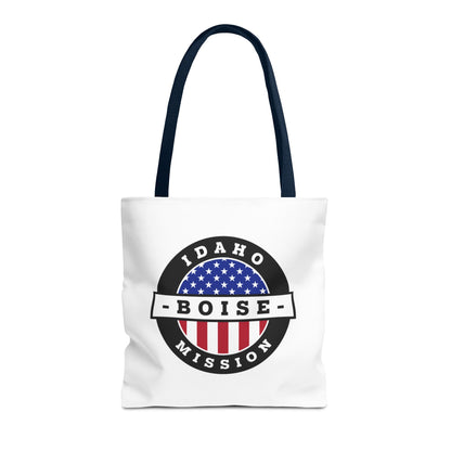 Idaho Boise Mission USA Flag Logo Tote Bag White - Latter-Day Saint LDS Missionary Gift - Book of Mormon