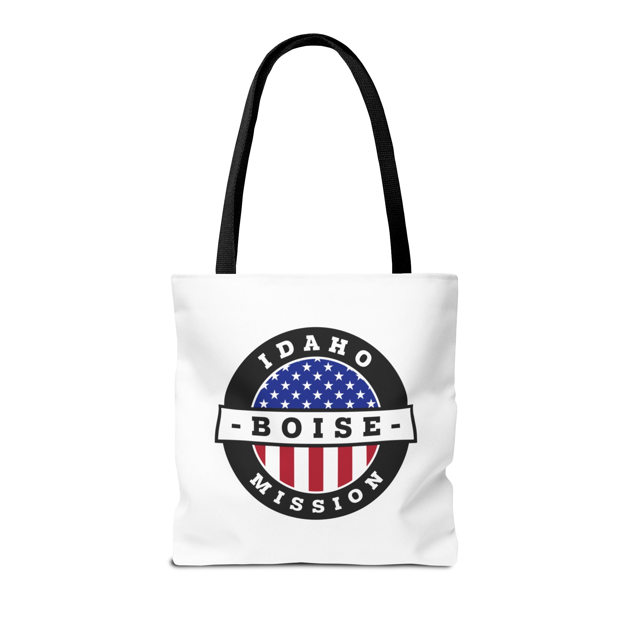 Idaho Boise Mission USA Flag Logo Tote Bag White - Latter-Day Saint LDS Missionary Gift - Book of Mormon