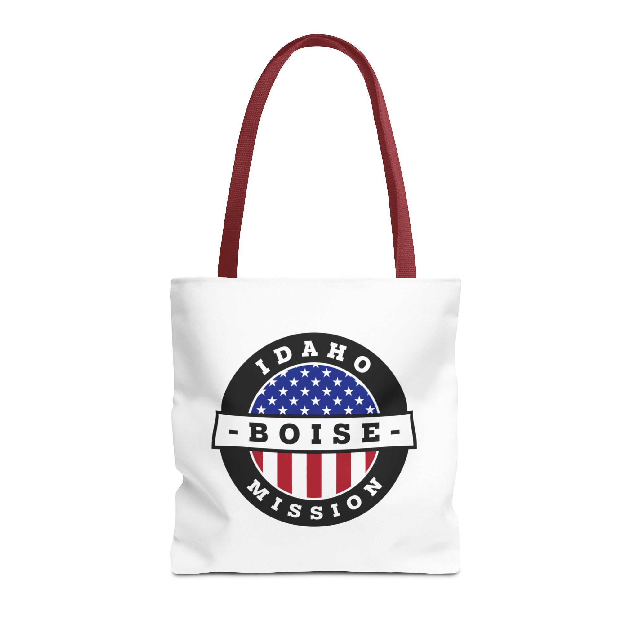 Idaho Boise Mission USA Flag Logo Tote Bag White - Latter-Day Saint LDS Missionary Gift - Book of Mormon