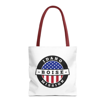 Idaho Boise Mission USA Flag Logo Tote Bag White - Latter-Day Saint LDS Missionary Gift - Book of Mormon