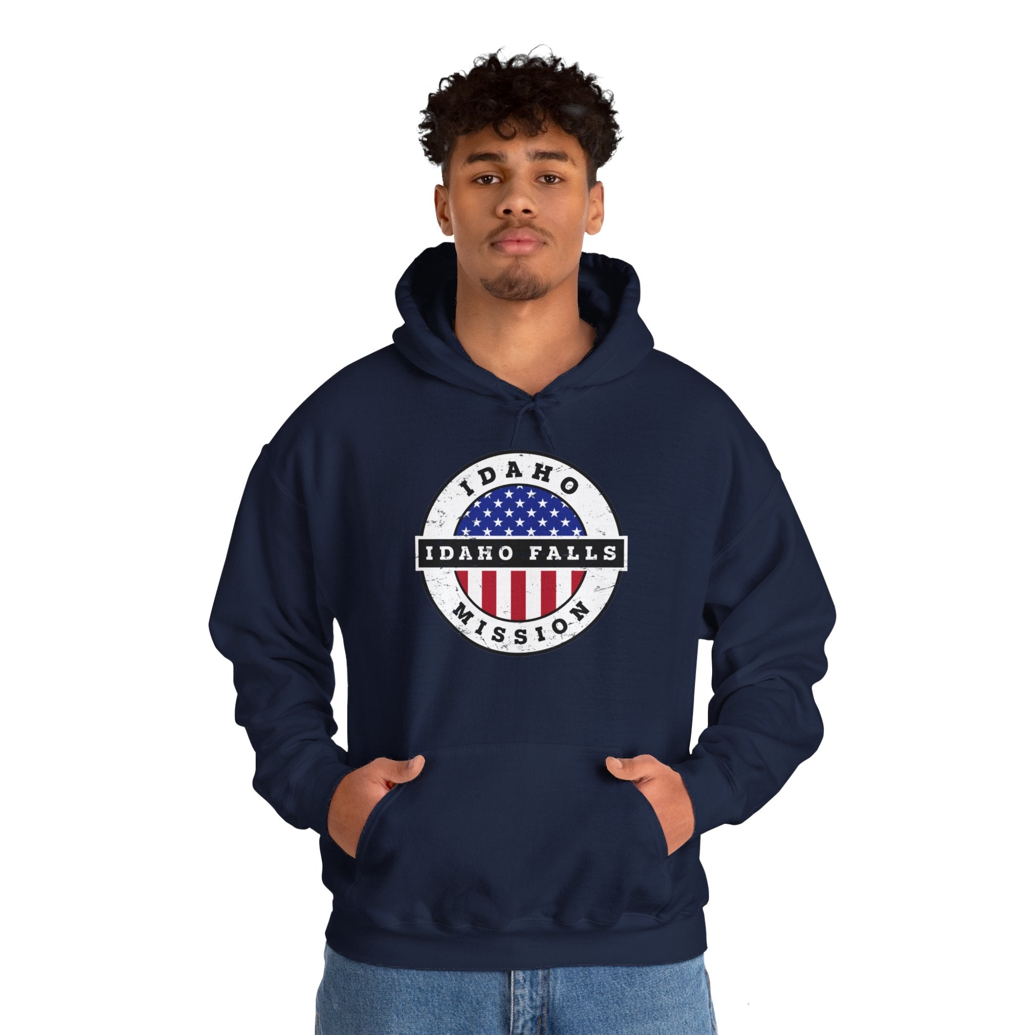 Idaho Idaho Falls Mission Circular USA Flag Hoodie - Latter-Day Saint LDS Missionary Gift - Book of Mormon