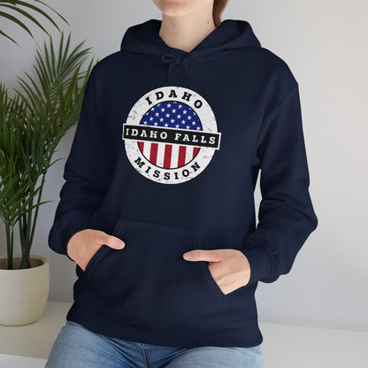 Idaho Idaho Falls Mission Circular USA Flag Hoodie - Latter-Day Saint LDS Missionary Gift - Book of Mormon