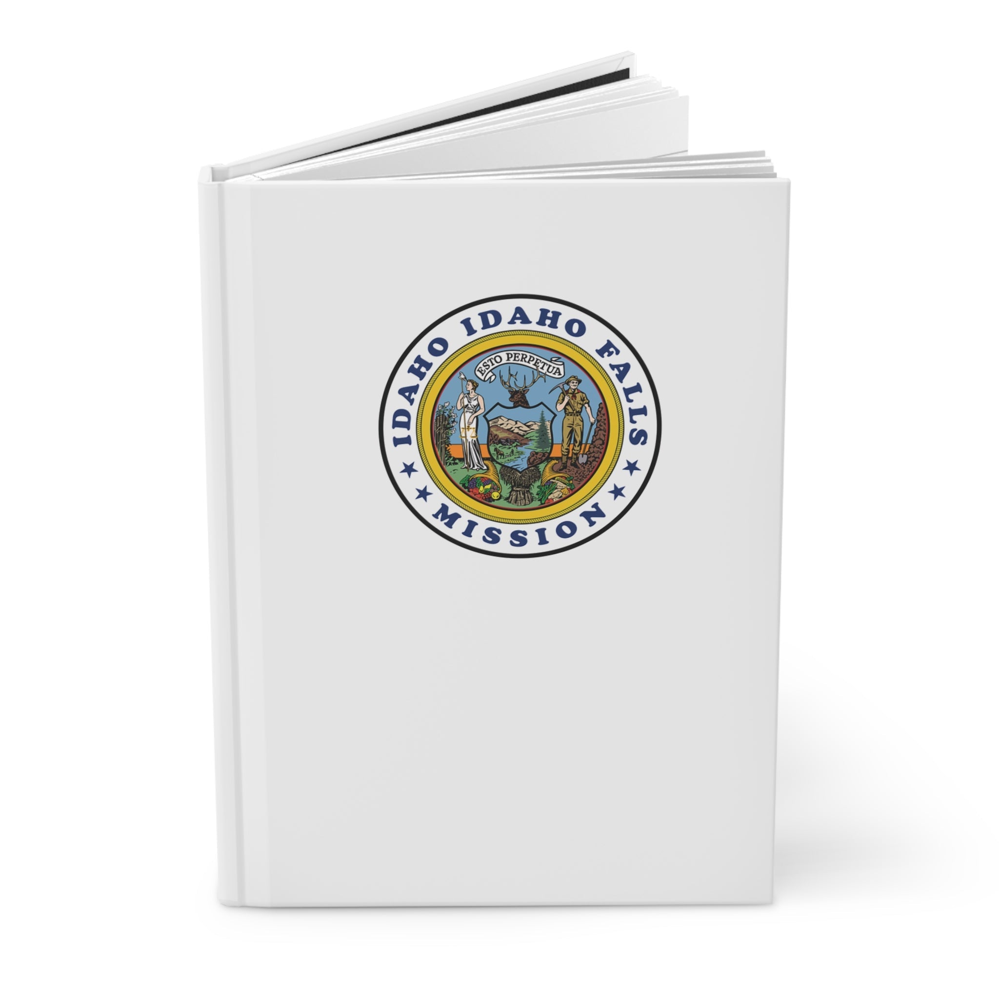 Idaho Idaho Falls Mission Logo Design White Hardcover Journal Matte - Latter-Day Saint LDS Missionary Gift - Book of Mormon