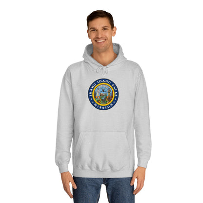 Idaho Idaho Falls Mission State Flag Logo (Black Border) College Hoodie