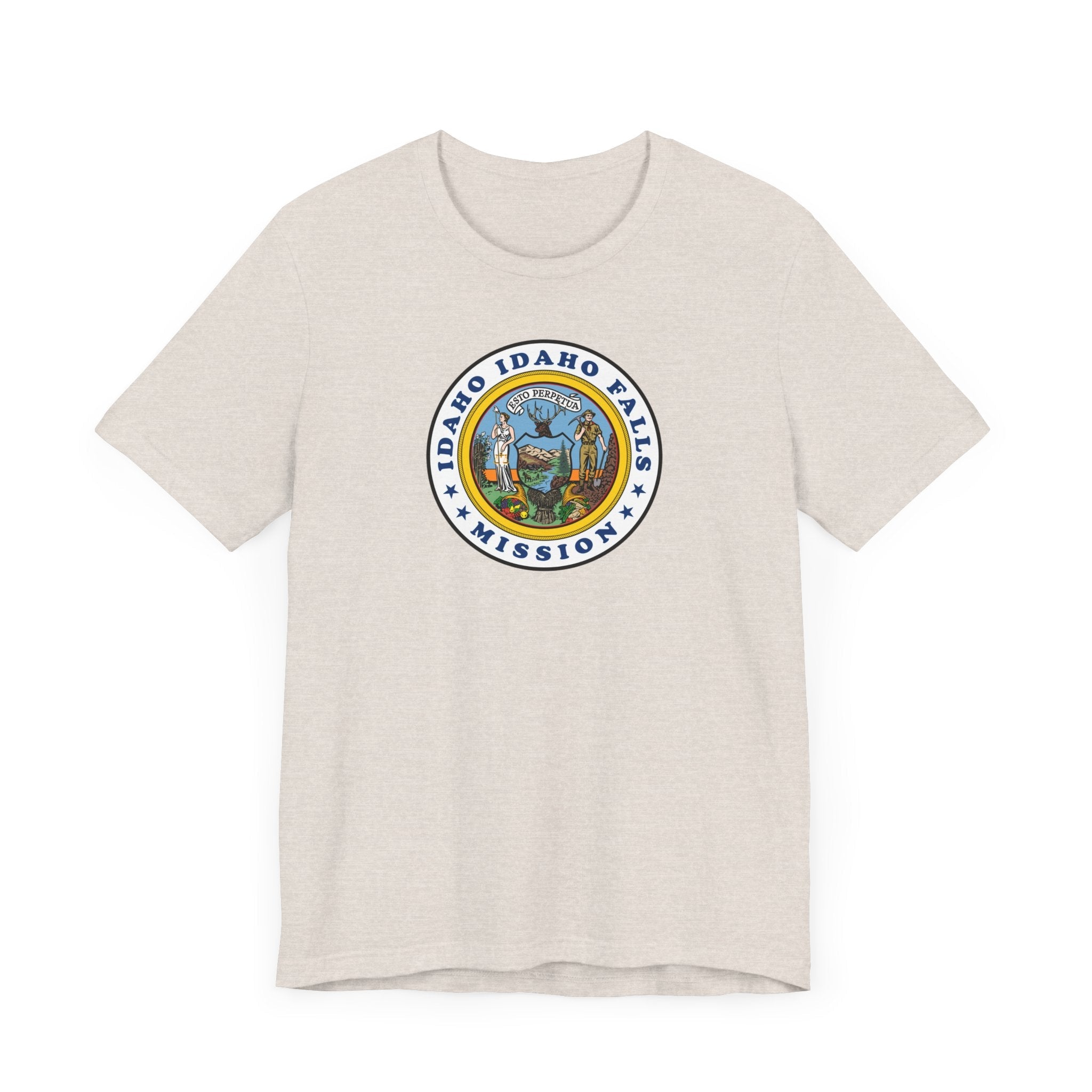 Idaho Idaho Falls Mission State Flag Logo (White Border) T-shirt - Latter-Day Saint LDS Missionary Gift - Book of Mormon