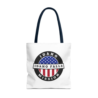 Idaho Idaho Falls Mission USA Flag Logo Tote Bag White - Latter-Day Saint LDS Missionary Gift - Book of Mormon