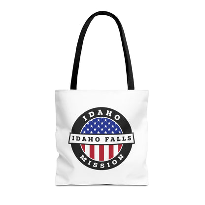 Idaho Idaho Falls Mission USA Flag Logo Tote Bag White - Latter-Day Saint LDS Missionary Gift - Book of Mormon