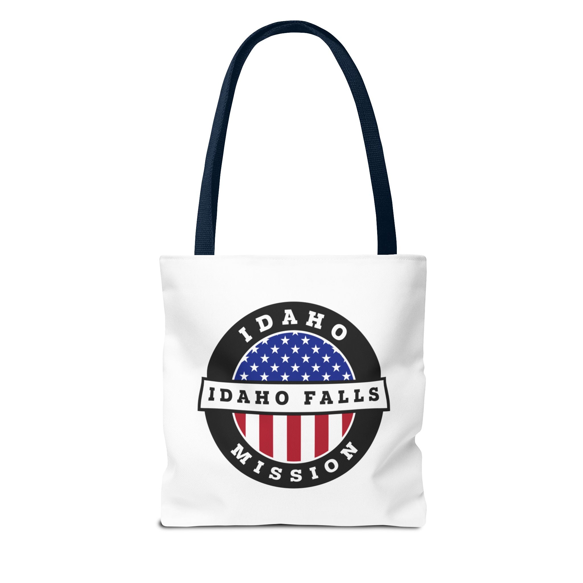 Idaho Idaho Falls Mission USA Flag Logo Tote Bag White - Latter-Day Saint LDS Missionary Gift - Book of Mormon