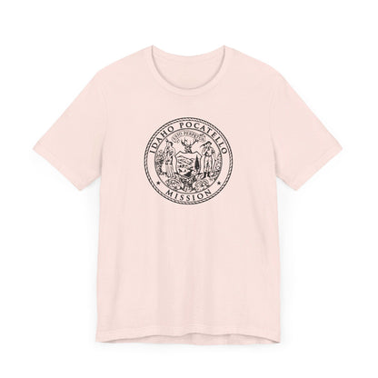 Idaho Pocatello Mission Circular Monochrome Logo T-Shirt - Latter-Day Saint LDS Missionary Gift - Book of Mormon