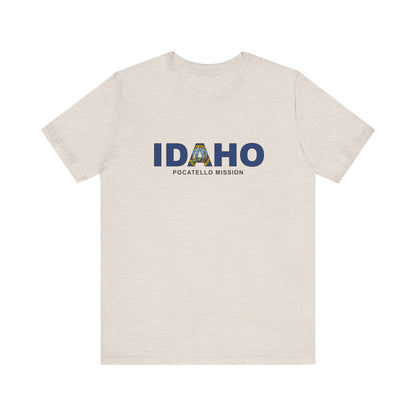 Idaho Pocatello Mission Flag Title T-shirt - Latter-Day Saint LDS Missionary Gift - Book of Mormon