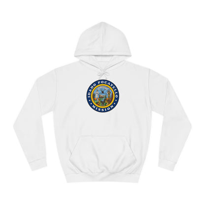 Idaho Pocatello Mission State Flag Logo (Black Border) College Hoodie