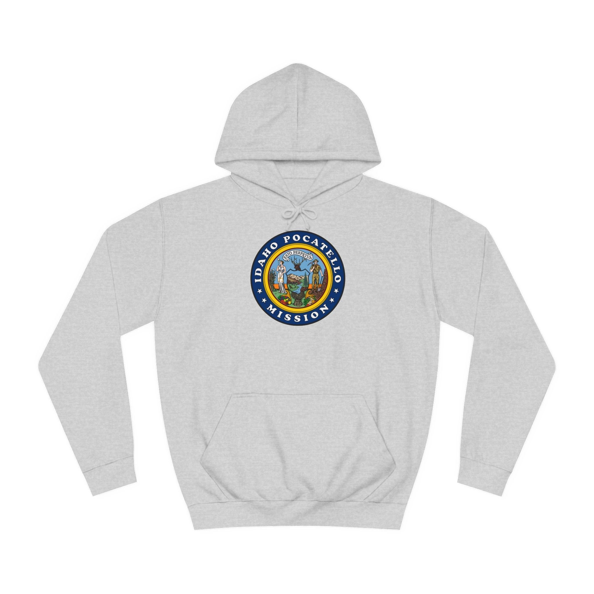 Idaho Pocatello Mission State Flag Logo (Black Border) College Hoodie