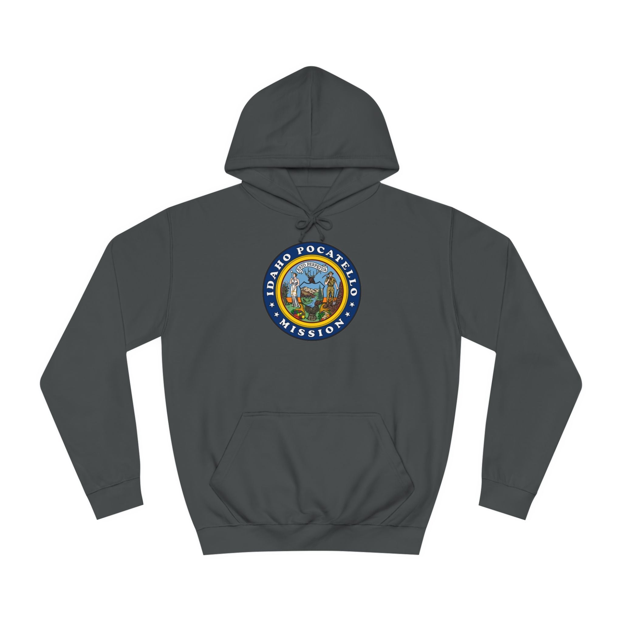 Idaho Pocatello Mission State Flag Logo (Black Border) College Hoodie