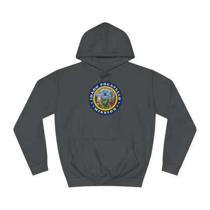 Idaho Pocatello Mission State Flag Logo (Black Border) College Hoodie