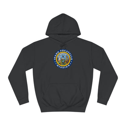 Idaho Pocatello Mission State Flag Logo (Black Border) College Hoodie