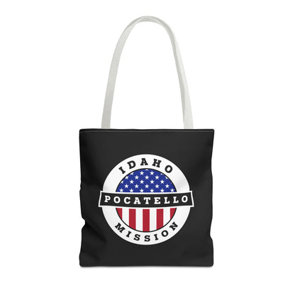 Idaho Pocatello Mission USA Flag Logo Tote Bag Black - Latter-Day Saint LDS Missionary Gift - Book of Mormon