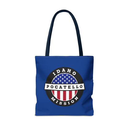 Idaho Pocatello Mission USA Flag Logo Tote Bag Blue - Latter-Day Saint LDS Missionary Gift - Book of Mormon