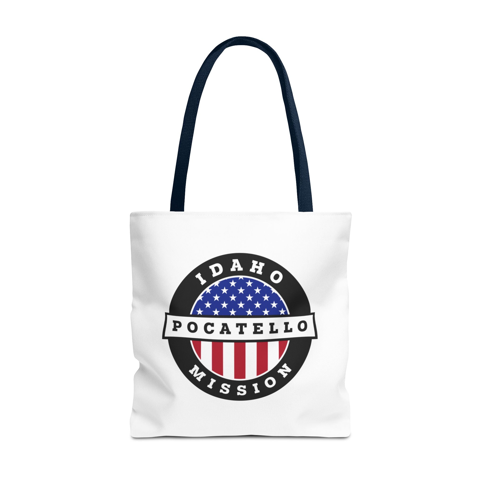 Idaho Pocatello Mission USA Flag Logo Tote Bag White - Latter-Day Saint LDS Missionary Gift - Book of Mormon