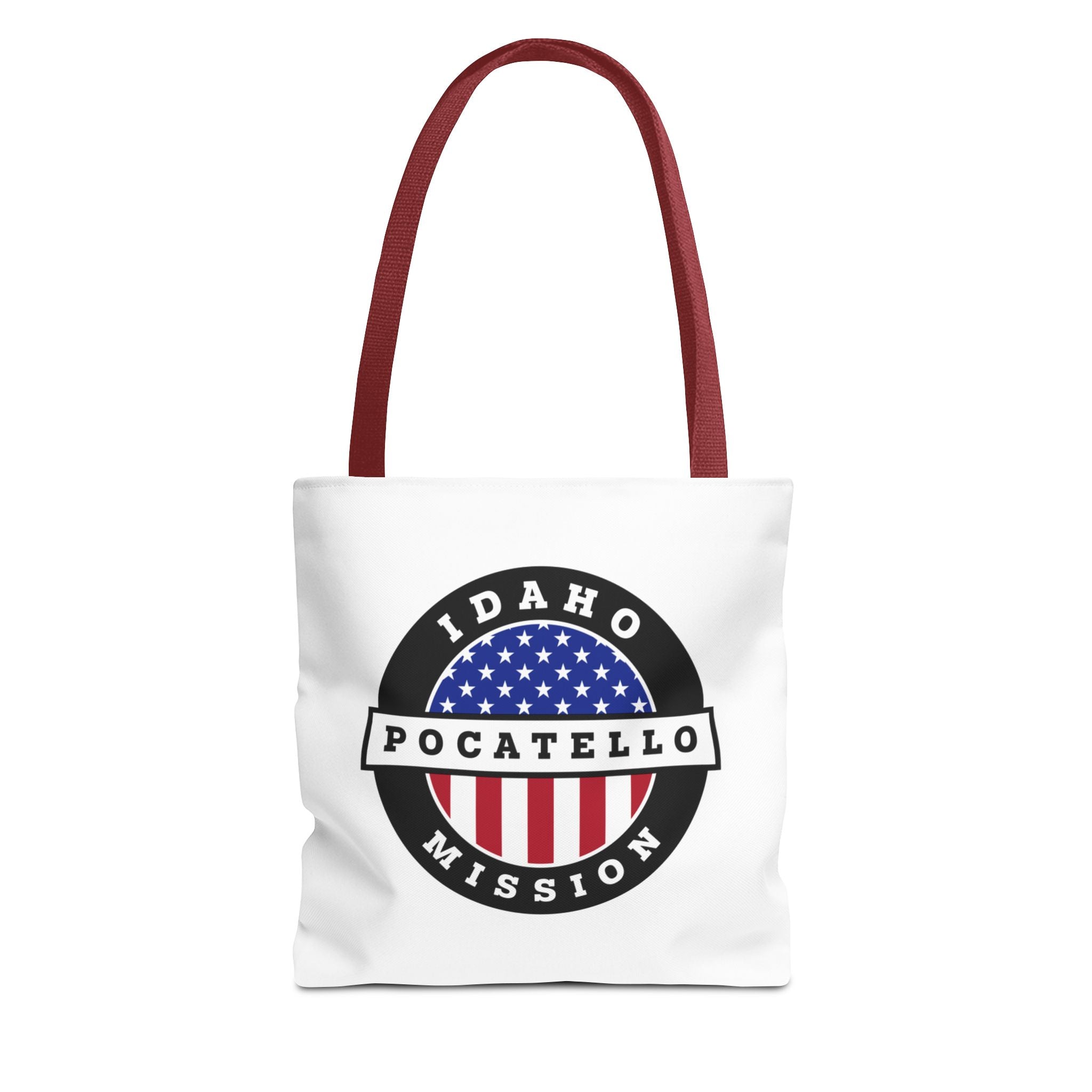 Idaho Pocatello Mission USA Flag Logo Tote Bag White - Latter-Day Saint LDS Missionary Gift - Book of Mormon